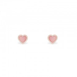 Rose Gold Pink Heart Earring